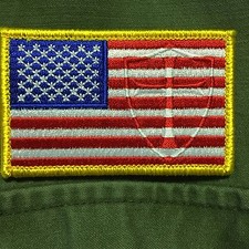 CRUSADER SHIELD USA Flag PATCH Combat US Stars Police Shoulder