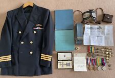 WWII 5 x Medal DFC Group, Lancaster Flight Logs, Uniform & Papers Flt Lt Martin picture