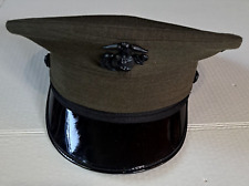 USMC Marine Corps Enlisted Service Alpha Green Cover Hat w/EGA Size 6 7/8 picture