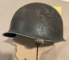 WWII M1 Steel Pot Helmet - Front seam, swivel bale w/ working chin strap picture