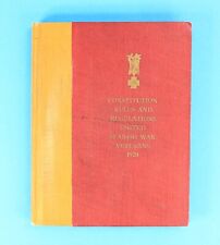 Spanish American War Veterans Book ~ Rules and Regulations ~ 1920 picture