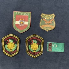 Lot of 5 Vintage Latvia Turkmenistan & Central Asia Military Police Patches