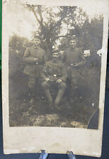 German WW1 Photo Soldiers Pose Trench Leggings Pill Box Hats Shoulder Insignia picture