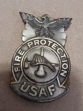 Vintage USAF Fire Protection Badge. Air Force Fire Fighter Badge