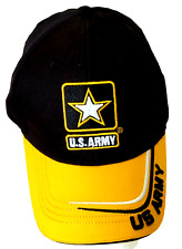 United States Go Army Black Cotton Strapback Baseball Cap Hat Black Gold Clean picture