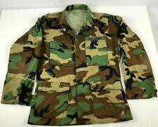 Military Army Jacket Men's Hot Weather Rip Stop Woodland Camo Patches Small REG picture