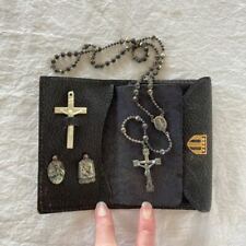 1941 WWII Soldier's Prayer Book Devotions Under The Flag w/ Medals Cross Rosary picture