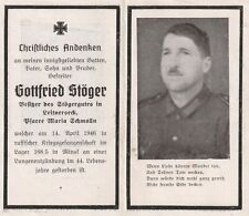 German  WW2  Soldier Death Card * ORIGINAL * Inf Regt  Prisoner Of War - 1946 picture