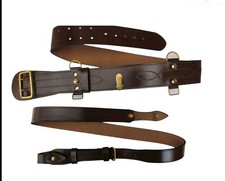 Sam Brown Belt high quality genuine Leather Complete with Shoulder Cross Strap  