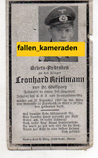original german ww2 Death Card iron cross holder fell 22 dec 1943 in FRANCE picture