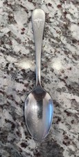 Vintage WWII-era US Army Medical Department stainless steel spoon w/insignia. 6"