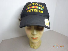 Vietnam War Veteran Strapback Hat Cap Black with Gold Embroidered Design picture