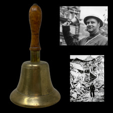 WWII British Blitz London A.R.P Warden Brass Hand Bell Air Raid Bell COA picture