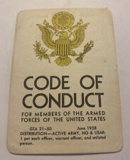 original Vietnam War issued code of conduct card excellent condition picture