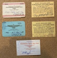 Lot of 5 US Navy Pilot Officer Mess Cards picture