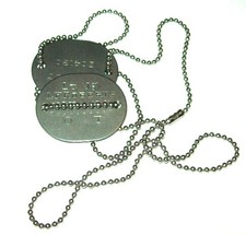 ORIGINAL PAIR OF CUSTOM JEWELER ENGRAVED WW2 NAVY OFFICER'S DOG TAGS DATED 1941