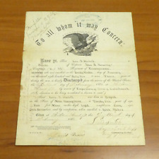 1865 Civil War Discharge Papers picture