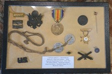WWI Capt Ernst E Chenoweth 139th Field Artillery Masonic Archive Gold Medal Tags