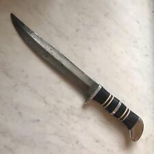 WWII theater made trench art fixed blade fighting knife johnson logo picture