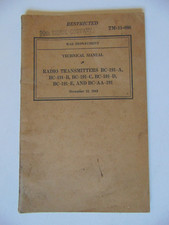 Vintage Original 1942 War Department Radio Transmitters Technical Manual