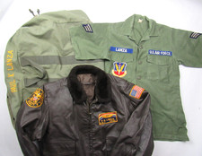 Vtg USN G-1 Flight Jacket / Shirt / Bag Named Patched Lot Grouping VP-22 Vietnam