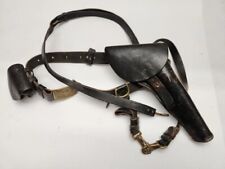 RARE MUSEUM QUALITY CIVIL WAR US Brass Buckle Leather Belt Holster Rig Original picture
