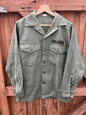 Vtg Vietnam US Army Uniform Shirt 14.5 x 31 Cotton Sateen OG107 Green Olive Drab picture