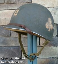 WWII M1 Helmet 101st Airborne 327th GIR Hawley Liner Front Seam Fixed Bale Net picture