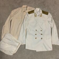 Soviet Russian Navy Captain Parade Uniform Military FULL SET w Coat Shirt Pants picture