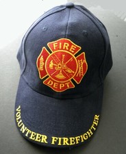 VOLUNTEER FIRE DEPT DEPARTMENT FIREFIGHTER FIGHTER EMBROIDERED BASEBALL CAP HAT