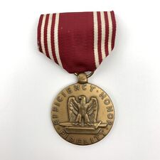US WW2 Vintage Good Conduct Medal Red Ribbon Efficiency Honor Fidelity picture