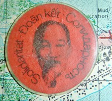 Badge - East Germany & Communist Solidarity - Ho Chi Minh - Vietnam War - D.824
