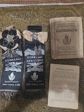 2 HUNGARY USA MEMBERSHIP SASH MEDALS 1894 December,2 RARE VF+