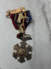 Army & Navy Union ANU Medal C. Fox Co Eagle Top Ribbon Early 1900s Veterans