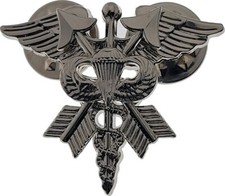 Medical Special Forces Airborne Collar Silver Badge Pin Military Medic Insignia