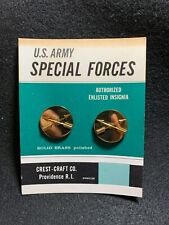 Vintage Army Special Forces Enlisted Insignia Original Crest Craft Card picture