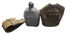 Antique WW1 US Army Canteen with Cover and Belt Original Vintage Collectible picture