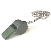 Vintage Olive Green Military Whistle & Cord picture