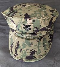US Navy Petty Officer 1st Class Type III Woodland Digital Camo Hat 7 1/2 7.5  picture