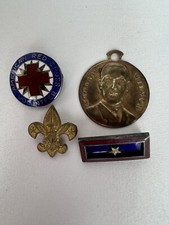 Vintage Lot WWII Era Pins Pinbacks American Red Cross Boy Scouts Veteran
