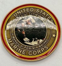 USMC “Fallen Comrade Table" In Memory Of POW/MIA Marines Challenge Coin.
