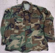 U.S. ARMY RIGGER JUMP WINGS Woodland Shirt Medium Short USED picture