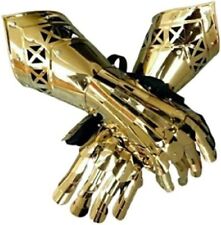 Medieval Warrior Metal Gothic Knight Style Gauntlet Functional Armor Gloves Gold picture