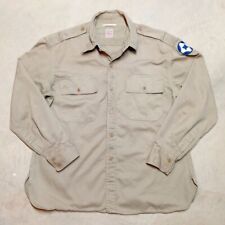 Vintage WWII Aristocrat of Reeve's US Army Twill Khaki Sanforized Button Shirt picture