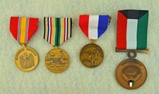 Desert Storm, Gulf War, Kuwait Liberation Campaign Medals - 4 Full size