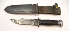 VINTAGE U.S. MILITARY WWII U.S.N. MK 1 No. 20 FIXED BLADE KNIFE with NORD SHEATH picture