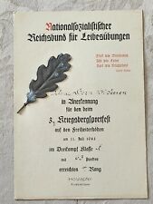WW2 German Award Document With Oak Leave. picture