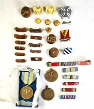 Lot of Vintage US Military Medals Ribbons Bars Pins Guard Reserve picture