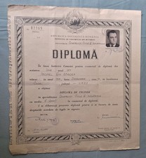 Engineer's diploma - Faculty of Construction, Socialist Republic of Romania 1972