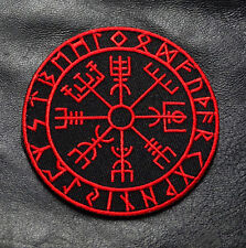 VIKING COMPASS VEGVISIR 3.5 INCH RED/BLK HOOK PATCH BY MILTACUSA picture